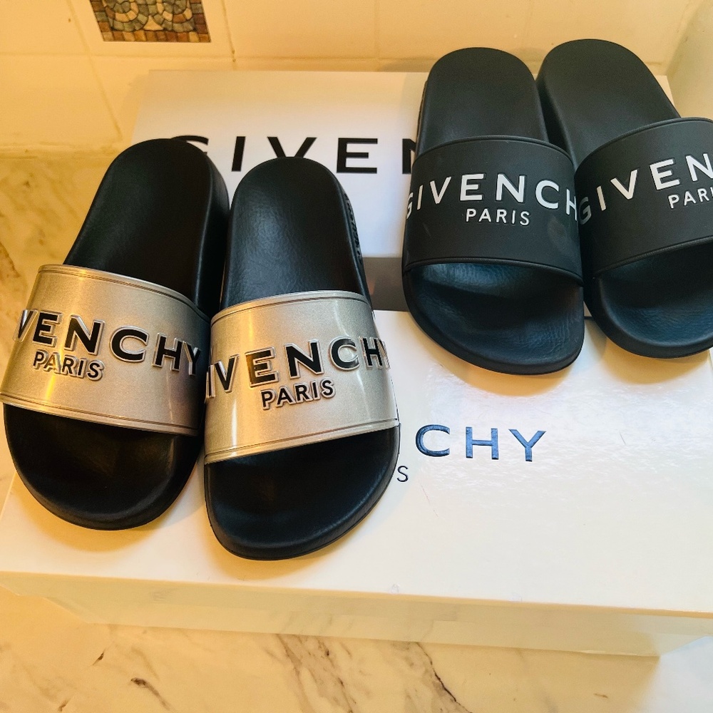 Two Pairs Givenchy Rubber Slides US Size 5